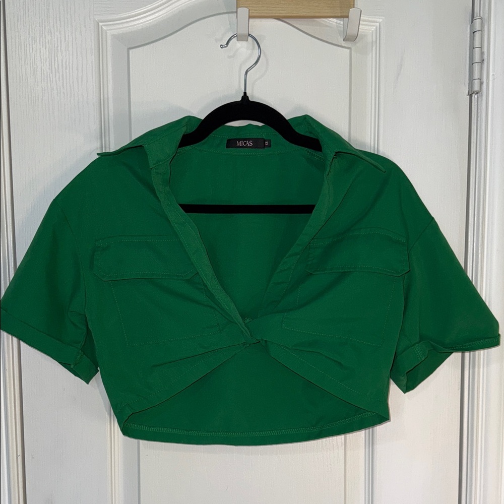 Green Cropped Women's Top